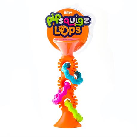 Прорезыватель-погремушка на присосках Fat Brain Toys pipSquigz Loops оранжевый (F165ML) 3