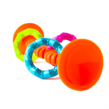 Прорезыватель-погремушка на присосках Fat Brain Toys pipSquigz Loops оранжевый (F165ML) 4